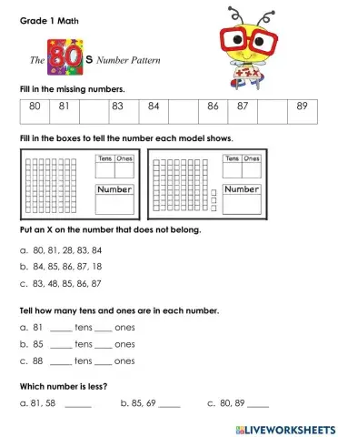 Number Patterns 80s Family