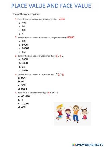 Place value and face value