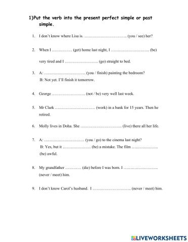 Present perfect past simple