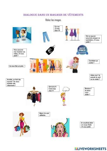 Dialogue dans un magasin de vêtements