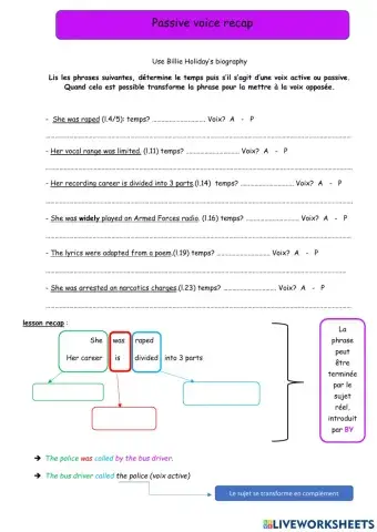 Passive voice - -Billie Holiday