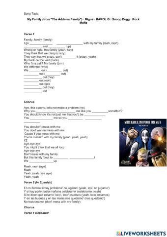 Song task - My family