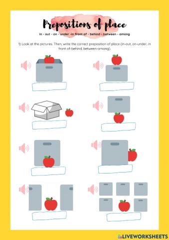 Prepositions of place 1
