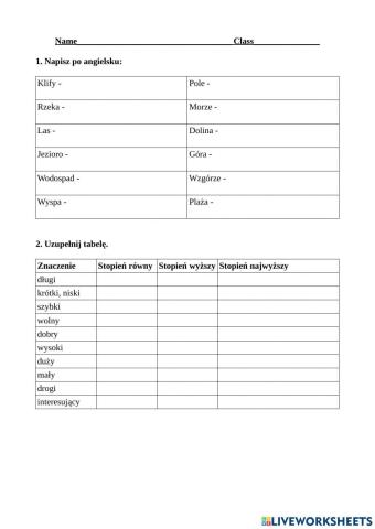 Klasa V test wersja poprawiona