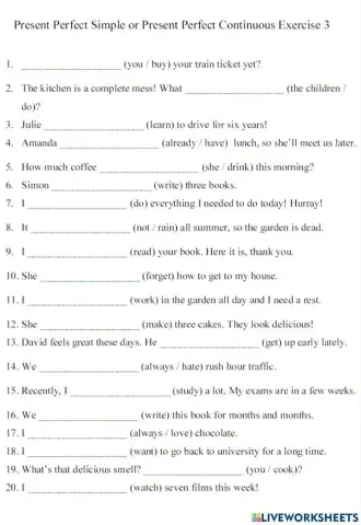 Present Perfect simple vs continuous