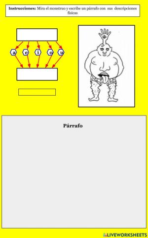 Escribir un párrafo del monstruo