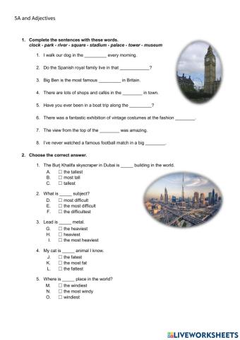 Comparatives and superlatives