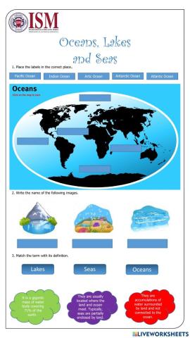 Oceans, lakes and seas