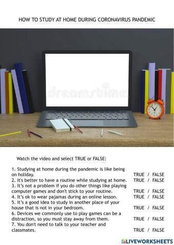 Studying at home during pandemic