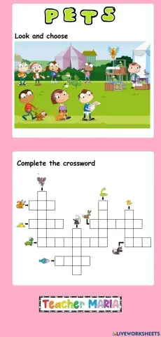 Pets spelling crossword