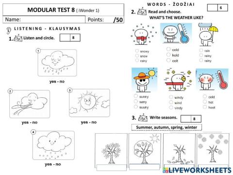 Module test 8 (iWonder 1)