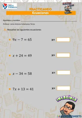 Practicando ecuaciones