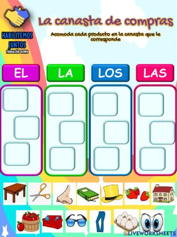 Clasificación por artículo y género el, la , las , los