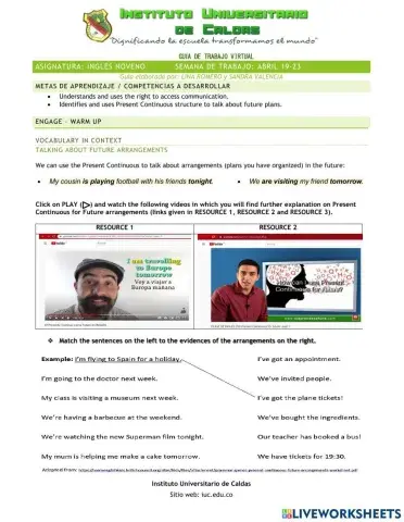 Present Continuous for Future Arrangements