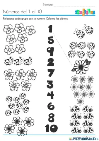 Relacionar Números 1 al 10