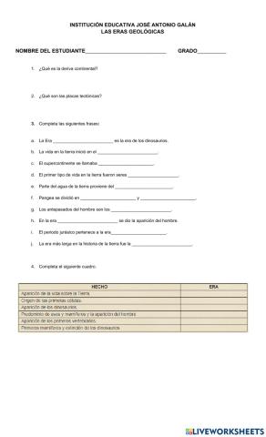 Las Eras Geológicas