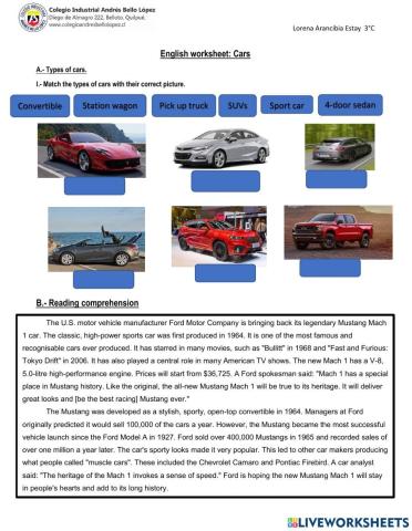 Reading comprehension: Mustang