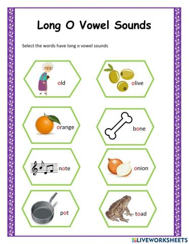 Long and Short O Vowel sounds