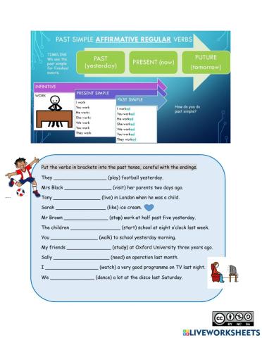Past simple regular verbs