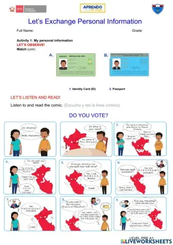 Exchange personal information