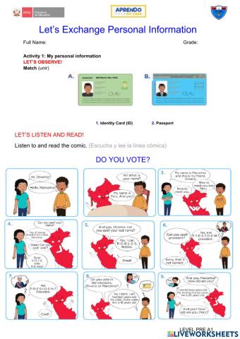 Exchange personal information