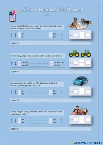 Přímá a nepřímá úměrnost 1