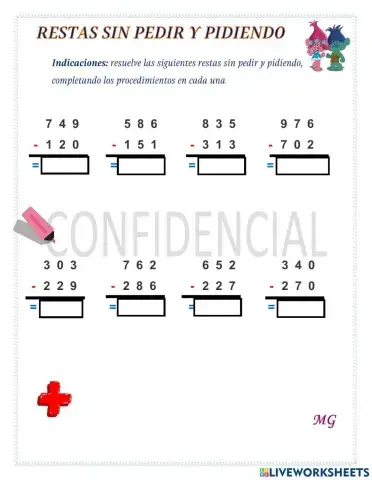 Restas sin pedir y pidiendo