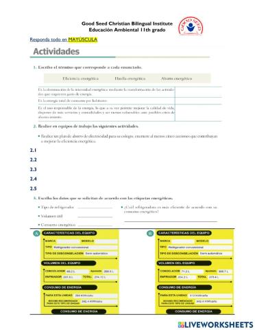 Actividades p. 59 energía