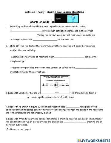 Collision Theory Quizizz Live Lesson