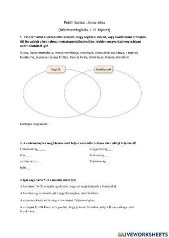 János vitéz (részösszefoglalás)
