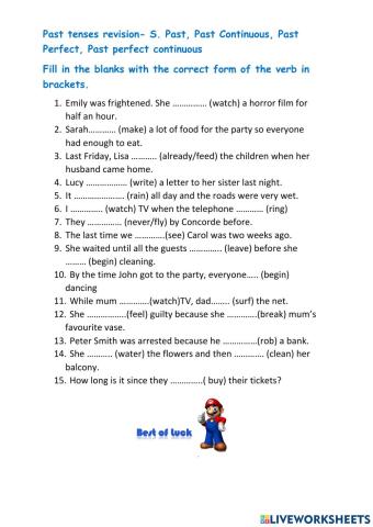 Past tenses revision