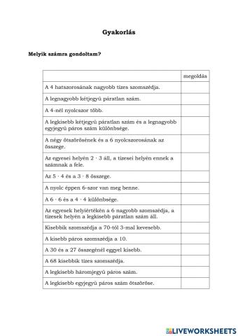 Gondoltam egy számra