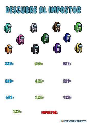 Multiplicacion con among us