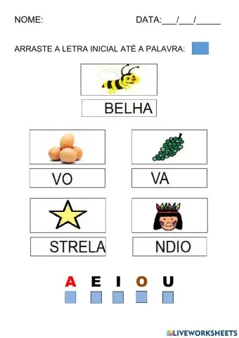 Letra inicial- vogais