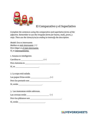 El comparativo y el superlativo