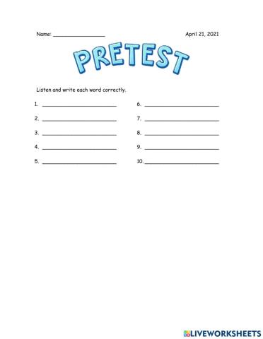 English 3rd Pretest 04-21