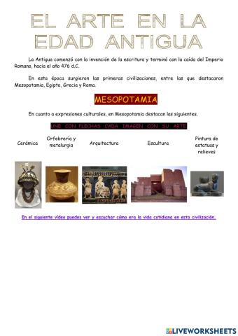 El arte en la Edad Antigua