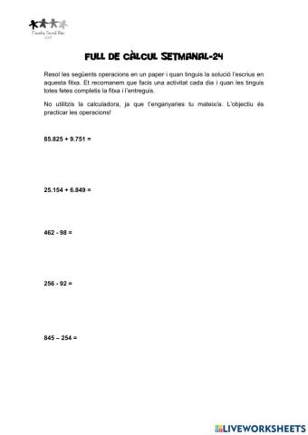 Full de càlcul 24-PI