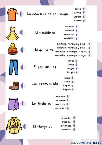 Concordancia de adjetivos