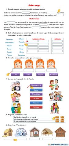 Quién soy yo - Mi familia y tipos de casas