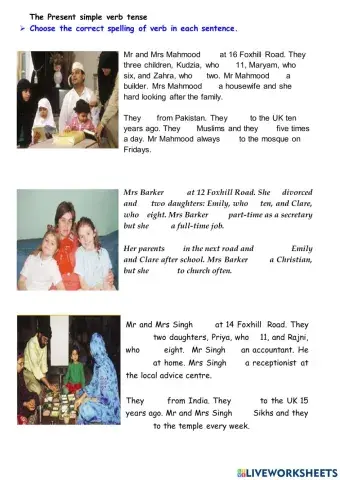 Descriptions of neighbours