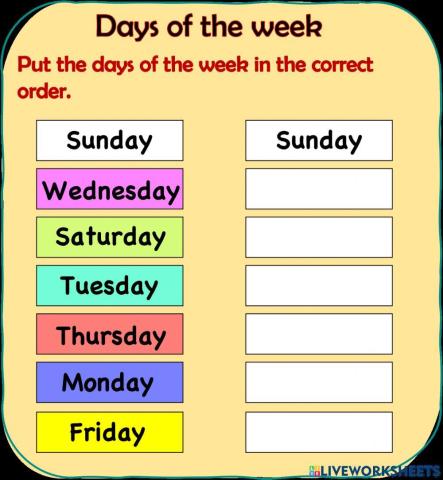 Days of the week