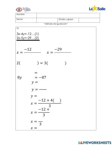 Método de igualación