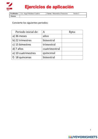 Conversión de periodos bancarios