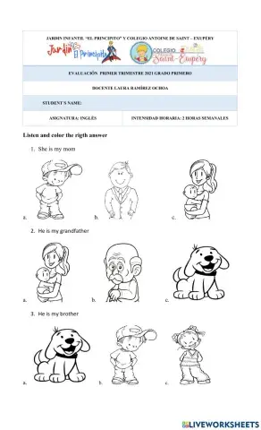 Family, numbers, colors