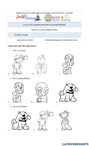 Family, numbers, colors