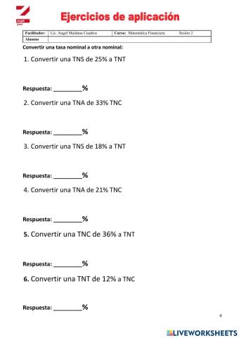 Conversión de tasas nominales