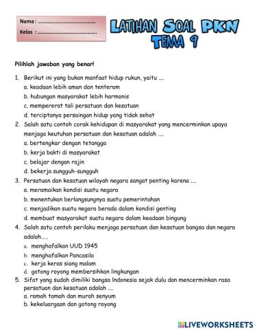 Latihan Soal Kelas 5