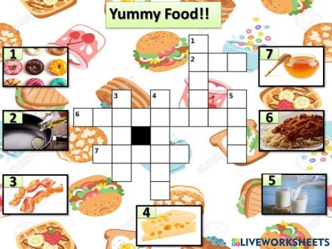 Yummy food! Crosword Puzzle