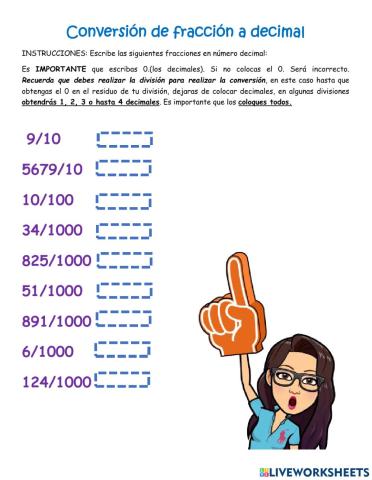 Conversión de fracciones